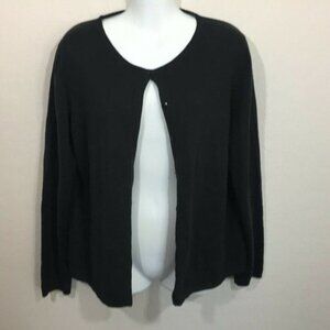 Cherokee Womens Black Button Down Long Sleeve Sweater Cardigan Medium
